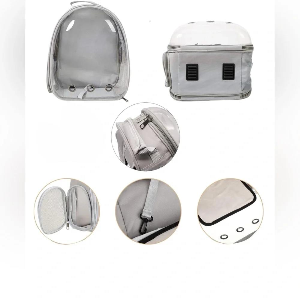 Gray-PetPack Adorable Bubble Carrying Bag for Small, Cats, Space Capsule Pet